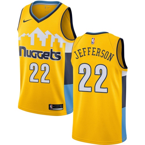 Men's Nike Denver Nuggets #22 Richard Jefferson Authentic Gold Alternate NBA Jersey Statement Edition B2Y8