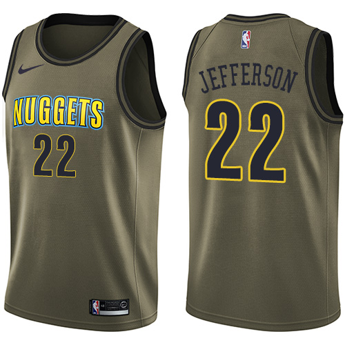 Men's Nike Denver Nuggets #22 Richard Jefferson Swingman Green Salute to Service NBA Jersey Z2P3