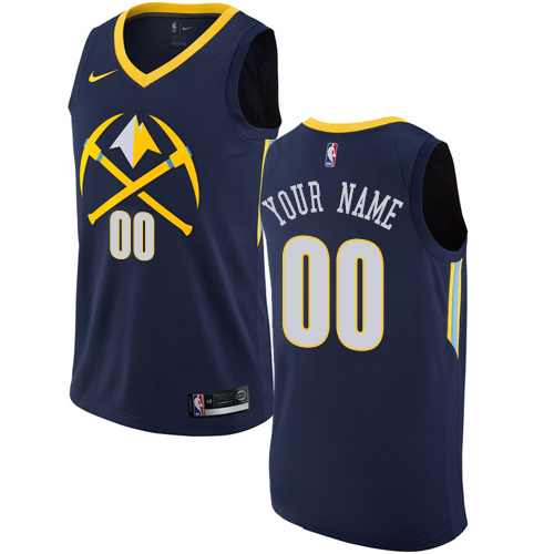 Men's Nike Denver Nuggets Customized Authentic Navy Blue NBA Jersey - City Edition M5U5